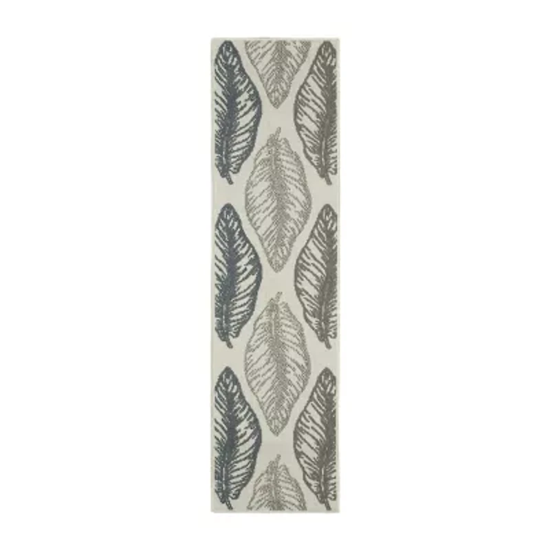 Covington Home Trieste Tropical Leaf Indoor Outdoor Rectangular Runner
