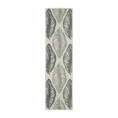 Covington Home Trieste Tropical Leaf Indoor Outdoor Rectangular Runner