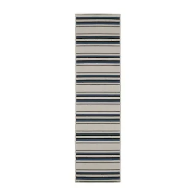 Covington Home Trieste Class Stripe Indoor Outdoor Rectangular Runner