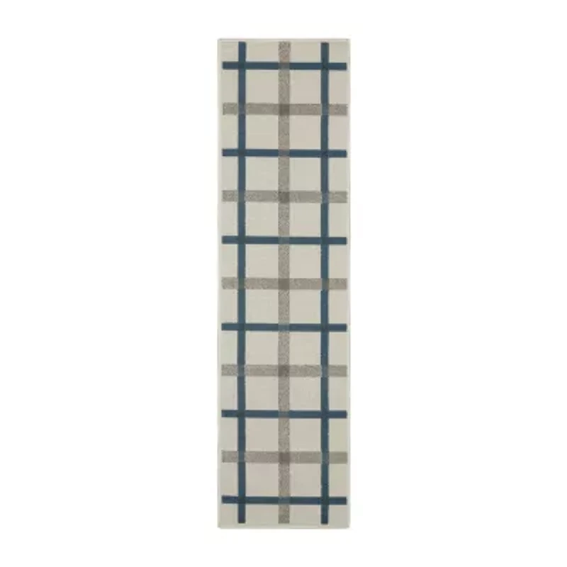 Covington Home Trieste Preppy Plaid Indoor Outdoor Rectangular Runner