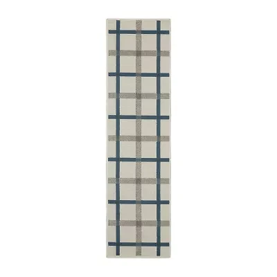 Covington Home Trieste Preppy Plaid Indoor Outdoor Rectangular Runner