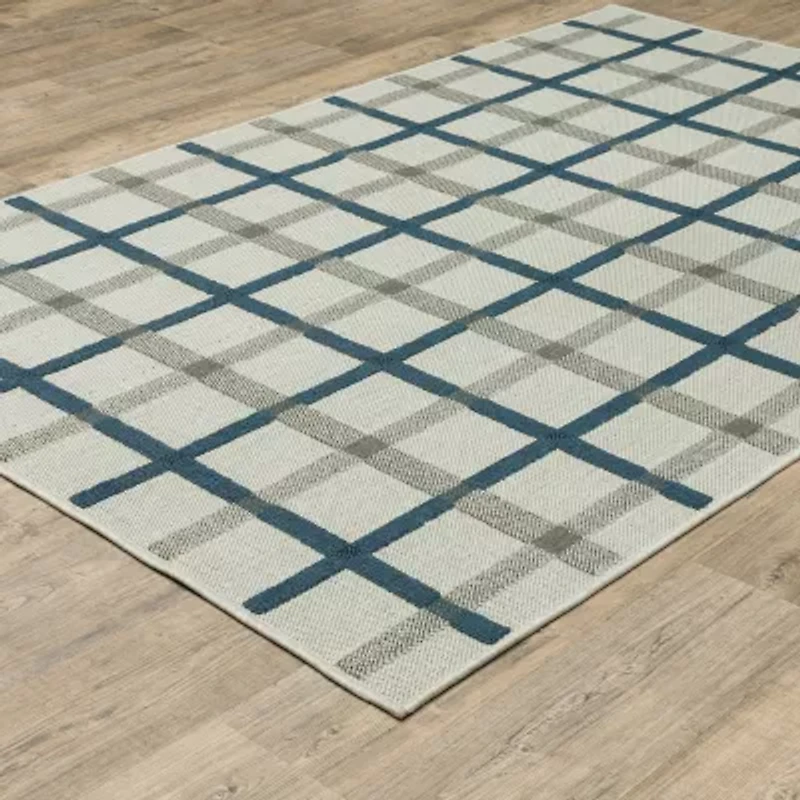 Covington Home Trieste Preppy Plaid Indoor Outdoor Rectangular Area Rug