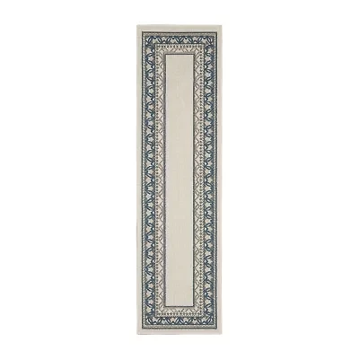 Covington Home Trieste Vintage Bordered Indoor Outdoor Rectangular Runner