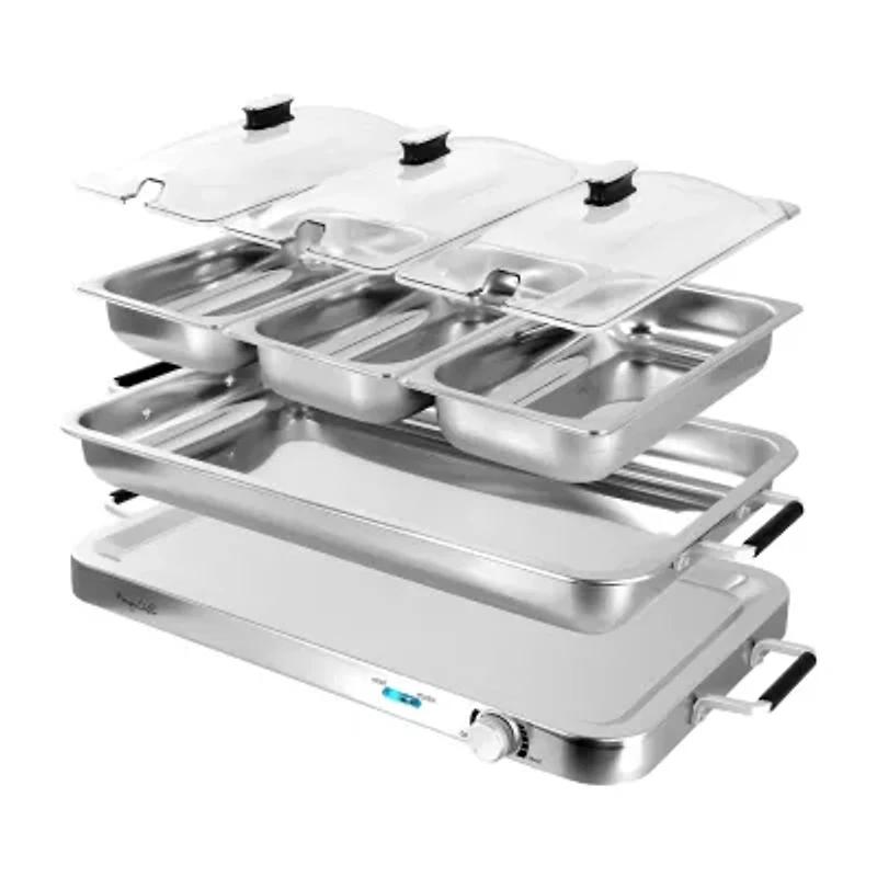 MegaChef Electric Triple 2.63 Quart Buffet Server