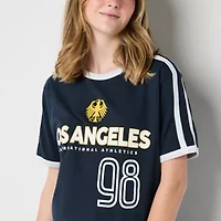 Los Angeles California 98 Ringer Boyfriend Womens Crew Neck Short Sleeve Loose Fit Juniors Graphic T-Shirt