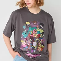 Ripple Junction Girls Juniors Crew Neck Short Sleeve Oversized Powerpuff Girls Graphic T-Shirt
