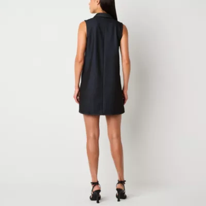 Worthington Womens Sleeveless Polo Mini Dress