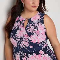 Studio 1 Womens Plus Sleeveless Floral Maxi Dress