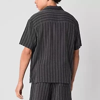 Arizona Mens Textured Camp Shirt