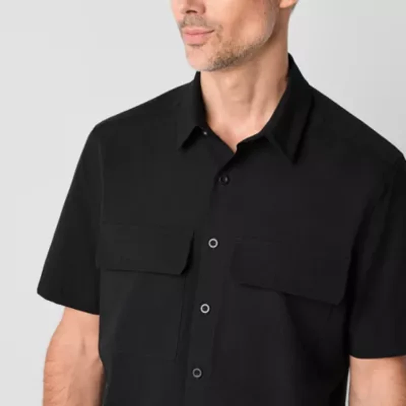 Stylus Mens Short Sleeve Regular Fit Button-Down Shirt