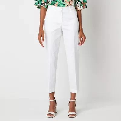 Liz Claiborne Emma Cotton Sateen Womens Ankle Mid Rise Pant