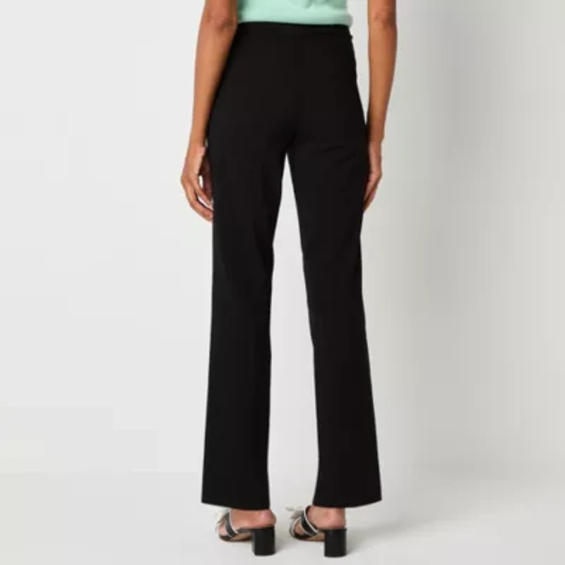 Liz Claiborne Lisa Womens Adaptive Seated Wear Straight Mid Rise Pull-On Pant