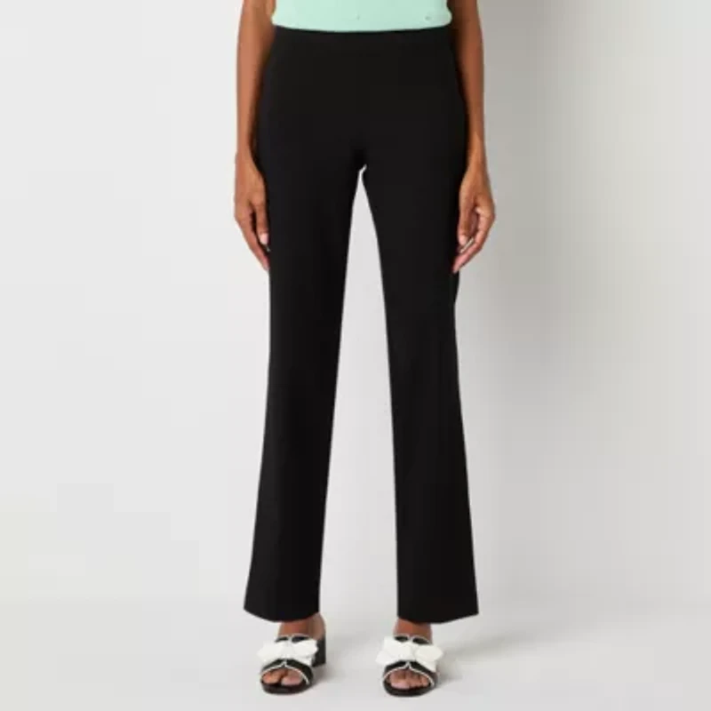 Liz Claiborne Lisa Womens Adaptive Seated Wear Straight Mid Rise Pull-On Pant