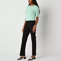 Liz Claiborne Lisa Womens Adaptive Seated Wear Straight Mid Rise Pull-On Pant