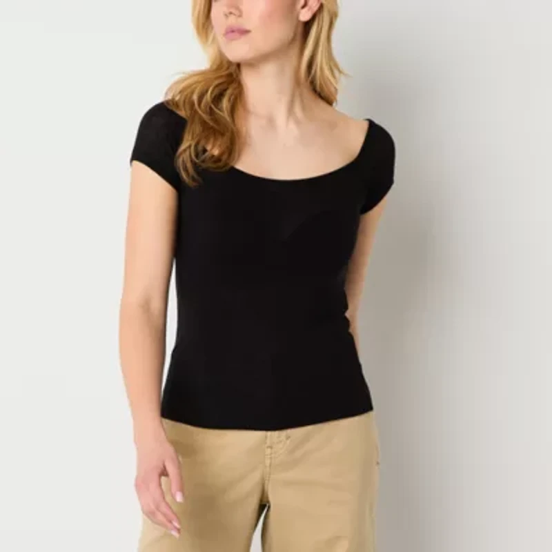 a.n.a Womens Scoop Neck Short Sleeve T-Shirt
