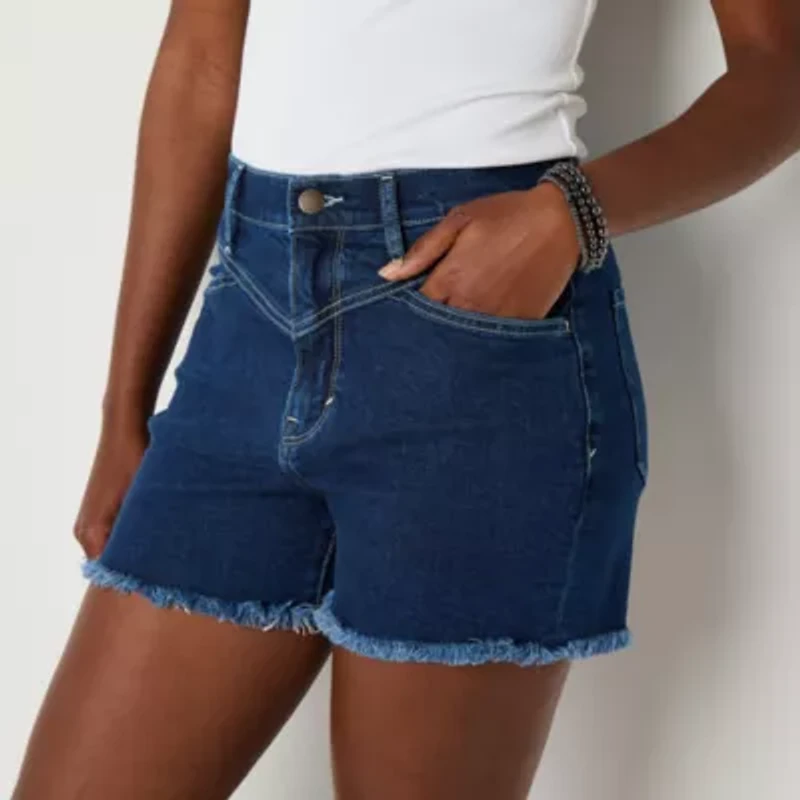 a.n.a Womens Highest Rise Front Yoke Denim Short
