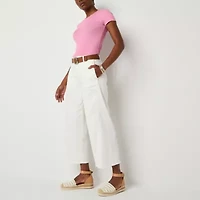 a.n.a Soft Drape Womens High Rise Wide Leg Cropped Jean