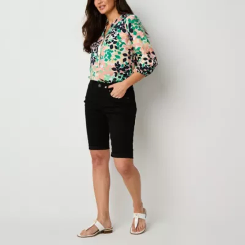 St. John's Bay Womens 11" Mid Rise Bermuda Short