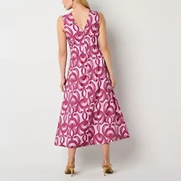 Worthington Womens Short Sleeve Maxi Dress