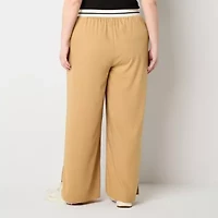 Stylus Womens Plus Wide Leg Mid Rise Trouser