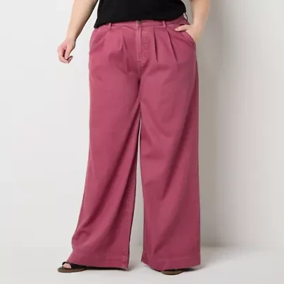 a.n.a Plus Soft Drape Womens High Rise Wide Leg Jean