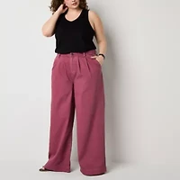 a.n.a Plus Soft Drape Womens High Rise Wide Leg Jean