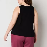 a.n.a Womens Plus U Neck Sleeveless Tank Top