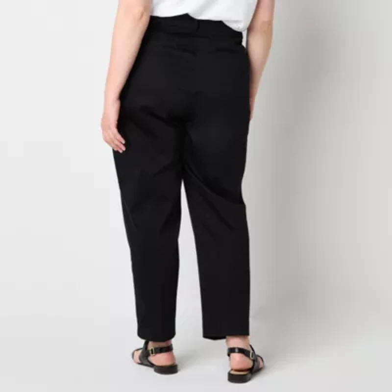Liz Claiborne Emma Womens Ankle Mid Rise Plus Pant