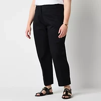 Liz Claiborne Emma Womens Ankle Mid Rise Plus Pant