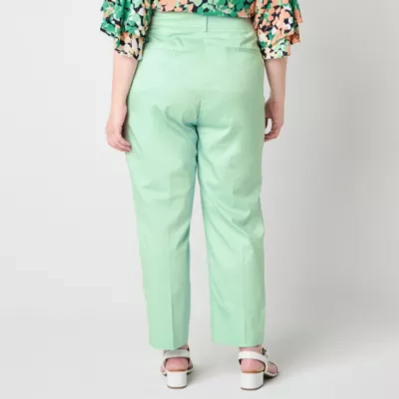 Liz Claiborne Emma Womens Plus Ankle Mid Rise Pant