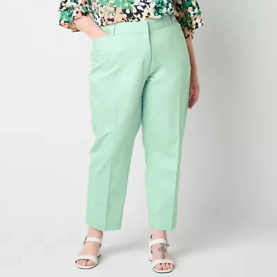 Liz Claiborne Emma Womens Plus Ankle Mid Rise Pant