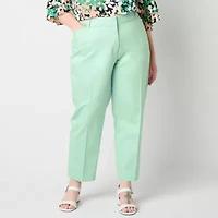 Liz Claiborne Emma Womens Plus Ankle Mid Rise Pant