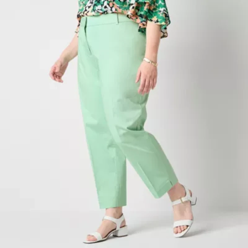 Liz Claiborne Emma Womens Plus Ankle Mid Rise Pant
