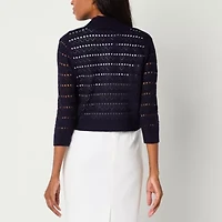 Perceptions Womens 3/4 Sleeve Chevron Shrug Petite