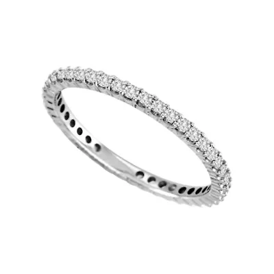 1/2 CT.T.W. Natural Diamond 14K White Gold Eternity Wedding Band
