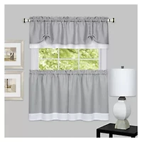 Darcy 3-pc. Rod Pocket Kitchen Curtains & Drapes Window Set