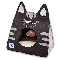 Touchcat 'Kitty Ears' Travel On-The-Go Collapsible Folding Cat Pet Bed House with Toy