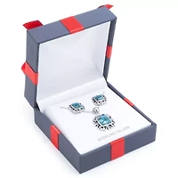 Womens Enhanced Blue Turquoise Sterling Silver 2-pc. Jewelry Set