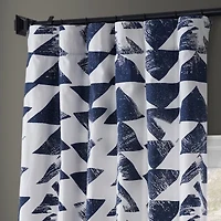 Exclusive Fabrics & Furnishing Triad Printed Cotton Rod Pocket Back Tab Light-Filtering Single Curtain Panel
