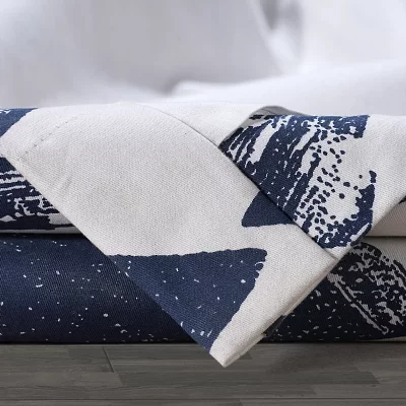 Exclusive Fabrics & Furnishing Triad Printed Cotton Rod Pocket Back Tab Light-Filtering Single Curtain Panel