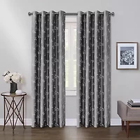Max Blackout Mystique Grommet Top Embroidered 100% Single Curtain Panel