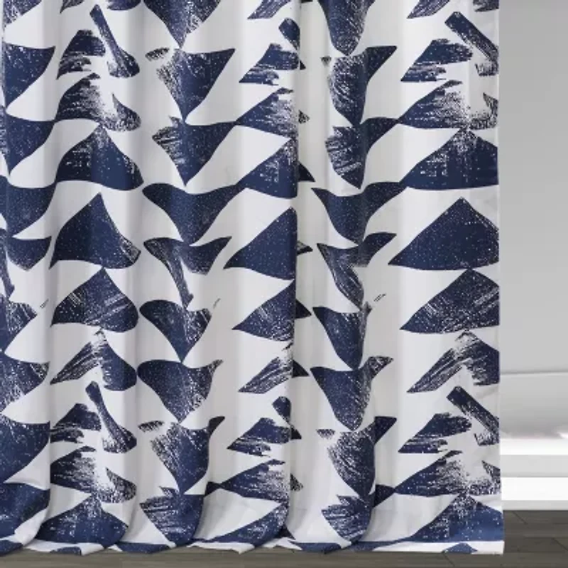 Exclusive Fabrics & Furnishing Triad Printed Cotton Rod Pocket Back Tab Light-Filtering Single Curtain Panel