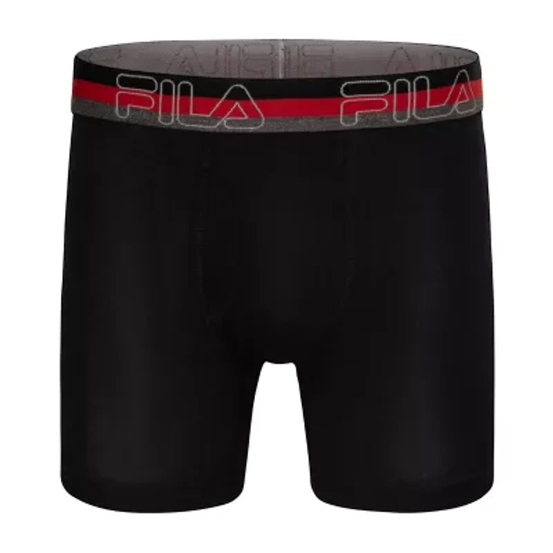 FILA Ultra Soft Stretch Mens 4 Pack Boxer Briefs Fm312bxcs28-001