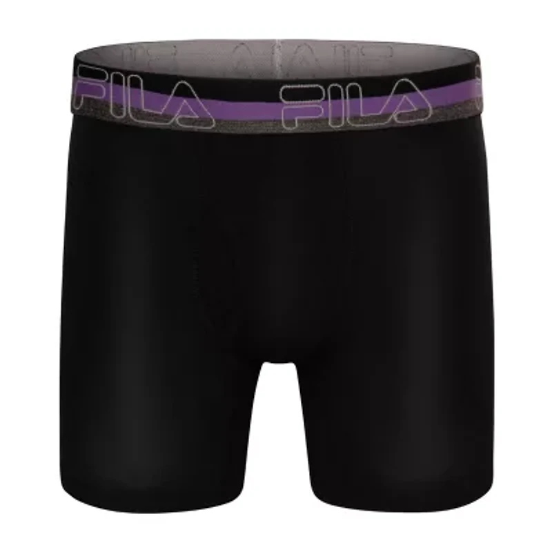 FILA Ultra Soft Stretch Mens 4 Pack Boxer Briefs Fm312bxcs28-001