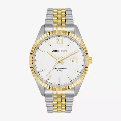 Armitron Mens Gold Tone Stainless Steel Bracelet Watch 20 5521wttt