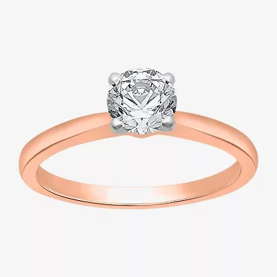 (G / SI2) Womens 3/4 CT. Lab-Grown White Diamond 10K Gold or 14K Round Solitaire Engagement Ring