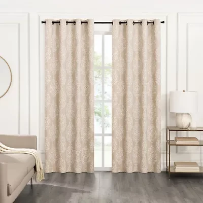 Fieldcrest Heritage Serafina Grommet Top Energy Saving 100% Blackout Single Curtain Panel