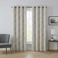 Eclipse Andes Floral Print Grommet Top Energy Saving 100% Blackout Single Curtain Panel