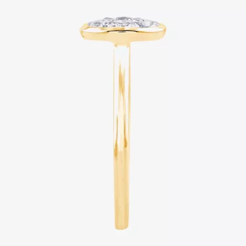 Diamond Blossom (G / Si2) Womens 3/4 CT. T.W. Lab Grown White 10K Gold Round Cocktail Ring