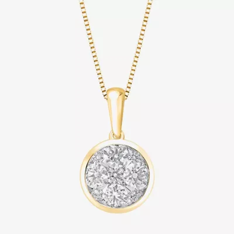 Diamond Blossom (G / Si2) Womens 3/4 CT. T.W. Lab Grown White 10K Gold Round 18 Inch Pendant Necklace